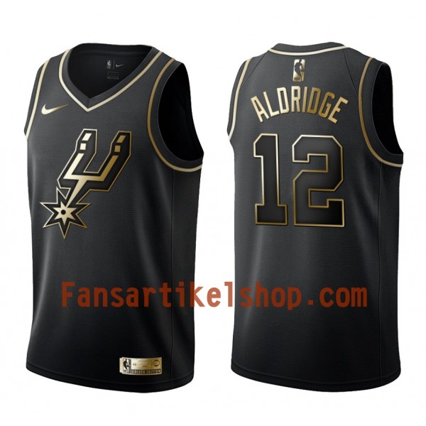 NBA San Antonio Spurs Trikot LaMarcus Aldridge 12 Nike Schwarz Golden Edition Swingman - Herren NBA San Antonio Spurs Trikot LaMarcus Aldridge 12 Nike Schwarz Golden Edition Swingman - Herren